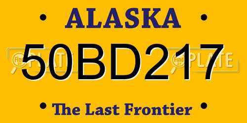 50BD217 Alaska License Plate