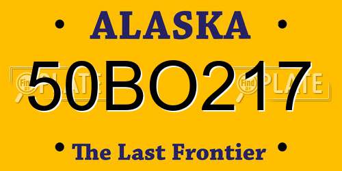 50BO217 Alaska License Plate