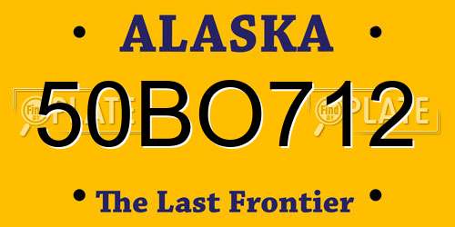 50BO712 Alaska License Plate