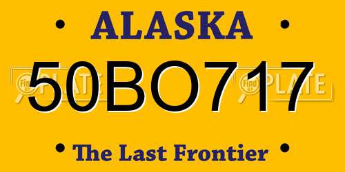 50BO717 Alaska License Plate