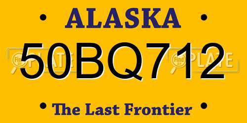 50BQ712 Alaska License Plate