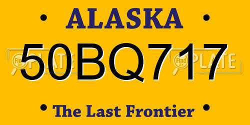 50BQ717 Alaska License Plate