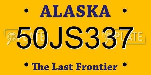 50JS337 Alaska License Plate