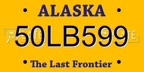 50LB599 Alaska License Plate