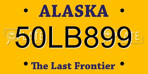 50LB899 Alaska License Plate