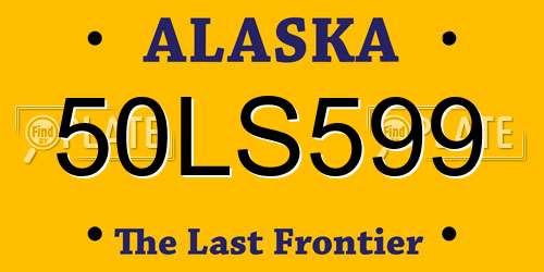 50LS599 Alaska License Plate