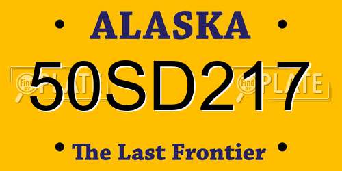 50SD217 Alaska License Plate