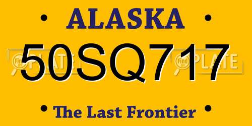 50SQ717 Alaska License Plate