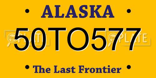 50TO577 Alaska License Plate