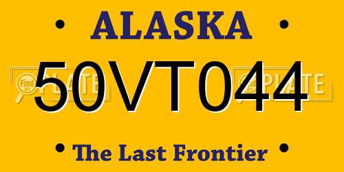 50VT044 Alaska License Plate