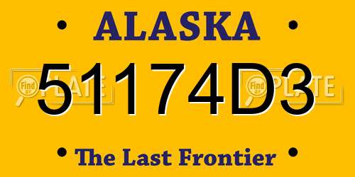 51174D3 Alaska License Plate