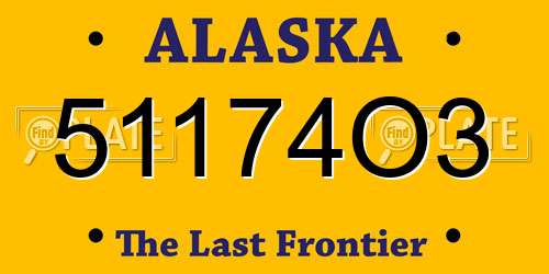 51174O3 Alaska License Plate