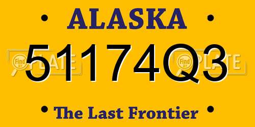 51174Q3 Alaska License Plate