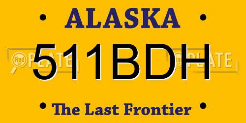 511BDH Alaska License Plate