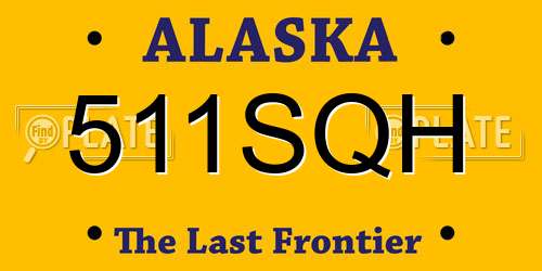 511SQH Alaska License Plate