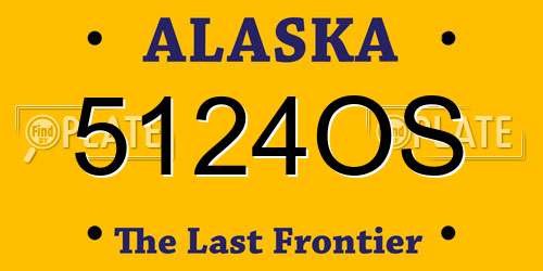 5124OS Alaska License Plate