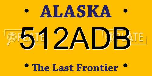 512ADB Alaska License Plate