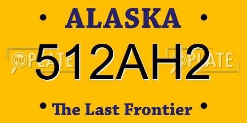 512AH2 Alaska License Plate