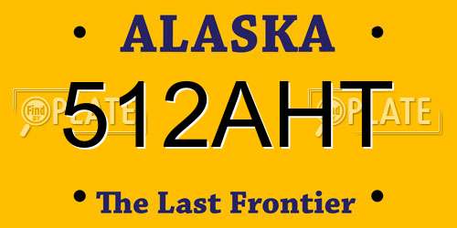 512AHT Alaska License Plate