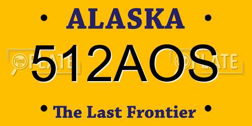 512AOS Alaska License Plate
