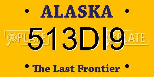 513DI9 Alaska License Plate