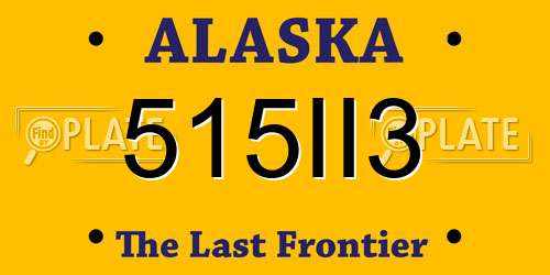 515II3 Alaska License Plate