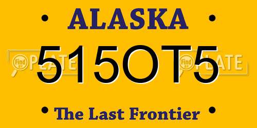 515OT5 Alaska License Plate