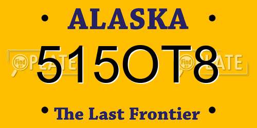 515OT8 Alaska License Plate