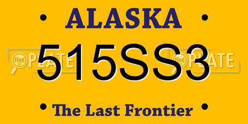515SS3 Alaska License Plate