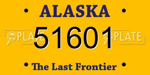 51601 Alaska License Plate