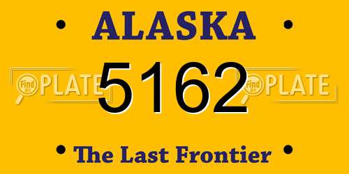 5162 Alaska License Plate