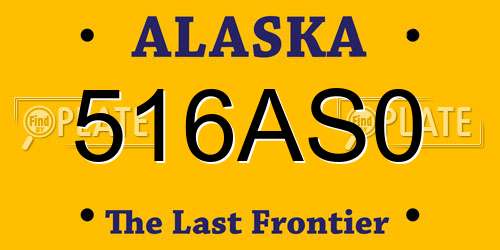 516AS0 Alaska License Plate