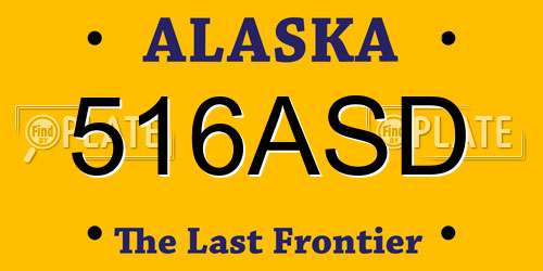 516ASD Alaska License Plate