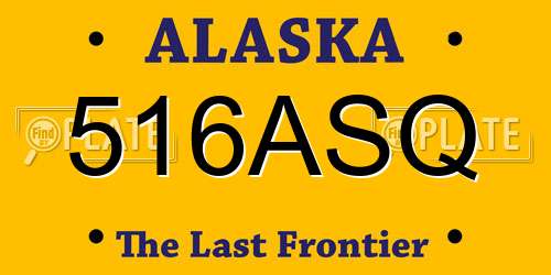 516ASQ Alaska License Plate