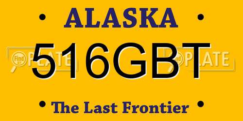 516GBT Alaska License Plate