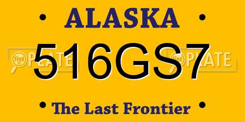 516GS7 Alaska License Plate