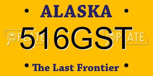 516GST Alaska License Plate