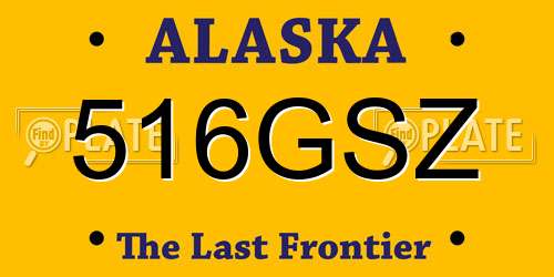 516GSZ Alaska License Plate