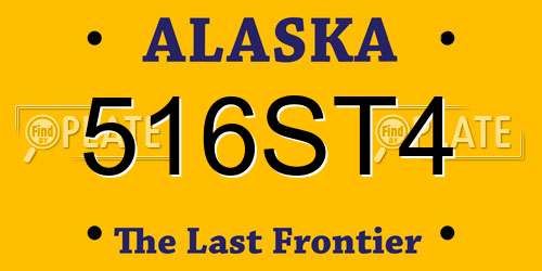 516ST4 Alaska License Plate