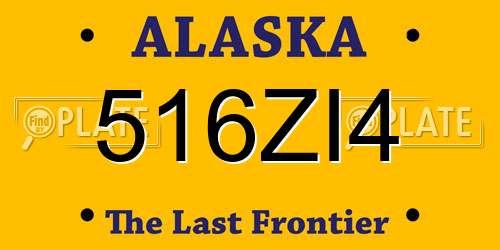 516ZI4 Alaska License Plate