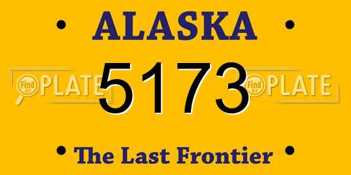 5173 Alaska License Plate