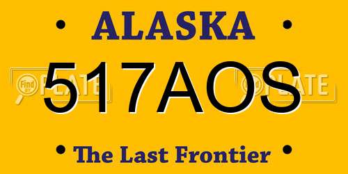 517AOS Alaska License Plate
