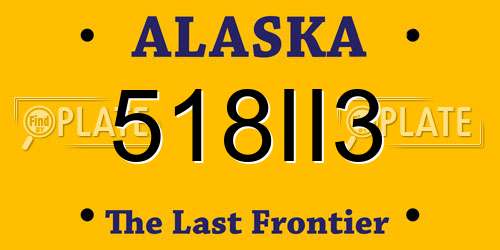 518II3 Alaska License Plate