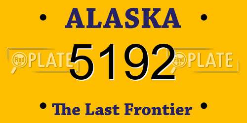 5192 Alaska License Plate