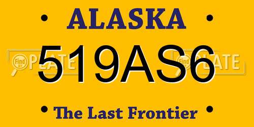 519AS6 Alaska License Plate