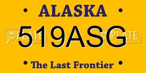 519ASG Alaska License Plate