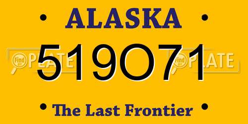 519O71 Alaska License Plate