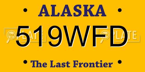 519WFD Alaska License Plate