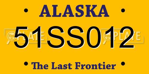 51SS012 Alaska License Plate