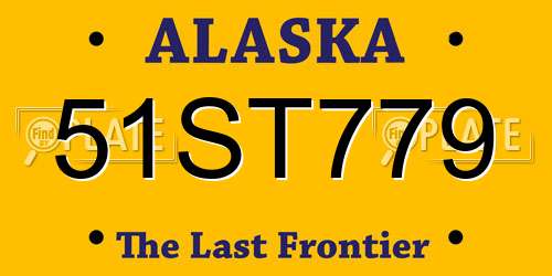 51ST779 Alaska License Plate